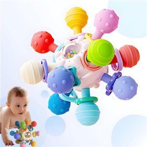 Baby Sensory Teething Toys - Teething Montessori Learning Toys for Baby (Pink)